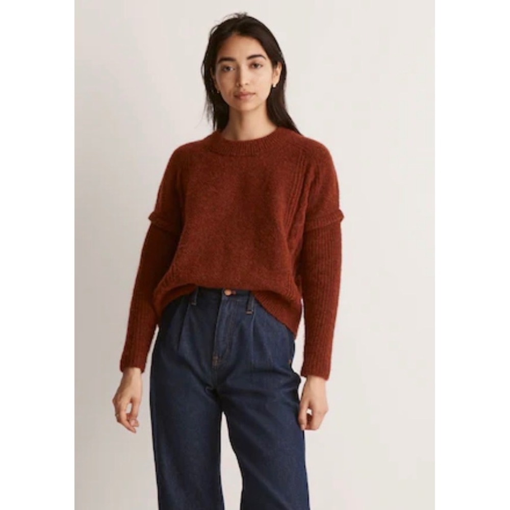 Madewell Sweater Cable Pullover Alpaca Wool Blend Women Medium Luxury Fall Cozy